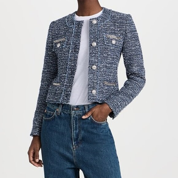 NWT$385 Generation Love Kristen Tweed Little Cropped Button Chain Jacket M (6-8) - Picture 1 of 16